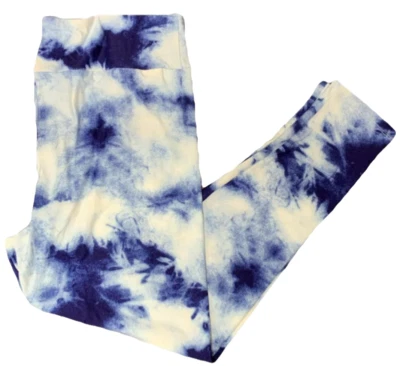 Leggings para mujer LuLaRoe talla TC azul blanco tie dye nubes altos y con curvas nuevos con etiquetas Foto 1 de 3