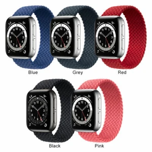Stretchy Braided Solo Loop Band for iWatch series 6/5/4/3/2/1/SE - Picture 1 of 14