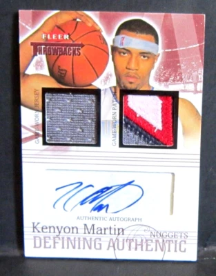 Kenyon Martin 2004-05 Fleer Throwbacks 4Clr GU Dual-Patch Auto#2/6!Nets F Star - Image 1 of 2