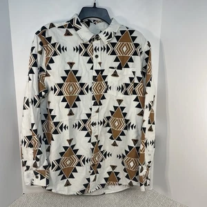 Pacsun Herren L Azteken Southwestern Print Brushed Flanell Langarm Hemd - Bild 1 von 7