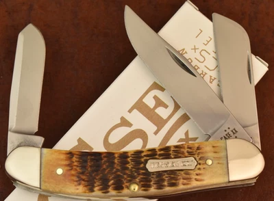 CUCHILLO CASE XX EE. UU. ÁMBAR QUEMADO ROGERS HUESO CERDO TB6339 SS ACERO AL CARBONO (29557 Foto 1 de 4