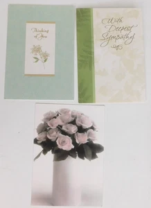 Hallmark Sympathy Greeting Card Lot of 3 w/envelopes - Picture 1 of 10