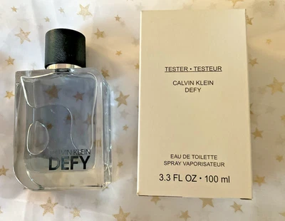 Calvin Klein Defy Eau De Toilette Mens 3.3 oz 100ml Spray Tester Box Full Bottle - Image 1 of 4