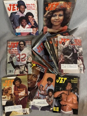 1970's JET Magazine LOT OF 26 Black History TV Fashion Music Sports FREE MAIL ff - Image 1 of 4