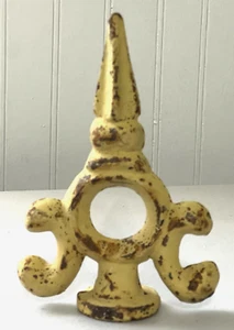 Vintage Cast Iron 6" Fence Finial Topper Yellow Paperweight Decoration - Picture 1 of 5