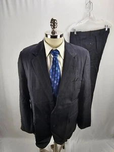 Southwick men's Gray Stripped Wool Suit 44R 38x33 - Picture 1 of 7