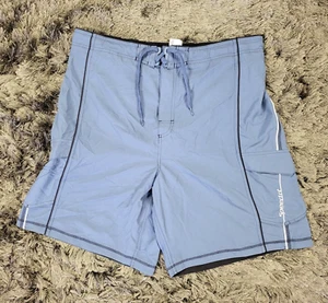 Speedo Swim Trunks Men's XL Blue Lined Bathing Suit Cargo Pockets Drawstring NWT - Picture 1 of 19