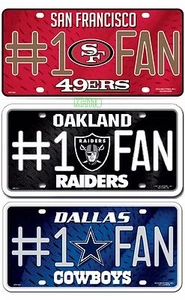 NFL,NBA Team License Plate #1 Fan Aluminum - Picture 1 of 9