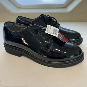 Rothco schwarz Hochglanz Oxford-Schuhe ölbeständig Militärschuh Herren 9R neu ohne Karton - Bild 1 von 7