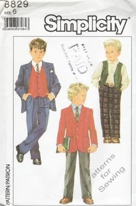 Pattern Simplicity Sewing Boy Pants Jacket Vest Sz 6 Vintage c1988 NEW OOP - Picture 1 of 1