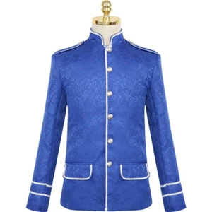 Men Jacquard Weave Suit Blazer Medieval Jacket Coat Top Showman Fancy Dress Chic - Picture 1 of 15