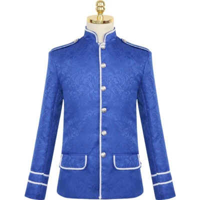 Men Jacquard Weave Suit Blazer Medieval Jacket Coat Top Showman Fancy Dress Chic - Image 1 of 4