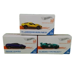 ✅(3) HOT WHEELS ID Factory Fresh - '15 Jaguar '71 Lamborgini Miura Pagani Huayra - Picture 1 of 5