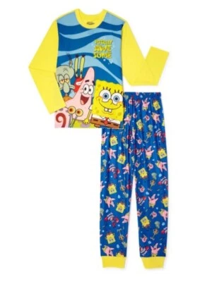 SPONGEBOB Squarepants Pajamas Boys 8 NeW L/S Shirt Pants Pjs Set Patrick NWT - Image 1 of 4