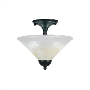 Toltec Lighting Semi-Flush, 2 Bulbs, 12' Gold Ice Glass - 120-MB-702 - Picture 1 of 1