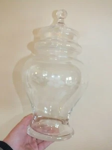 Großes Bonbonglas 50er-60er Jahre aus graviertem Glas - Bild 1 von 6