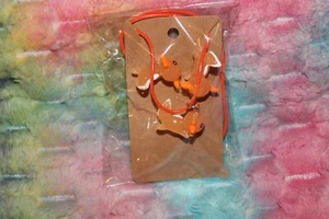 **CLEARANCE** Hand Crafted - Axolotl Necklace & Earrings Set - Orange - Picture 1 of 4