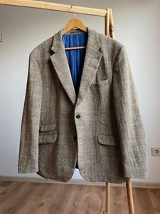 Wellington of Bilmore London Herringbone Harris Tweed Blazer Size EUR 60 - Zdjęcie 1 z 11