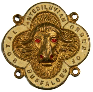 R.A.O.B. Real Orden Antediluviana de Búfalos Gorget Medalla de Eslabones de Cadena (03956) - Imagen 1 de 2