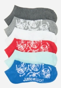 Justice 6pk ankle socks new size M shoe size 7-1/2 - 3-1/2 - Picture 1 of 2