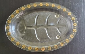 Vintage - Glassback - Atomic Pattern - Glass - Footed Platter with Drip Bowl - Picture 1 of 7