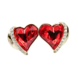 925 Sterling Silver Red Ruby Engagement Earring, Wedding Red Ruby Earring 6 - Picture 1 of 2