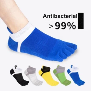 6Pack Men Cotton Toe Socks Five Finger Solid Sport Ankle Breathe Low Cut Classic - Picture 1 of 18