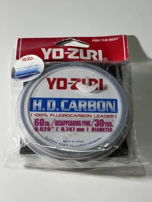 YU-ZURO HD Carbono #60lb #30yds Desapareciendo ROSA 100 % Fluorocarbono Foto 1 de 2