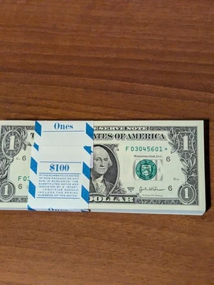 2003-A $1 FRN Pack Of 100 STAR Notes From F-Atlanta District Uncirculated - Image 1 of 3