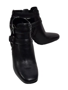 MICHAEL KORS Womens Zip Up Black Block Heel Leather Ankle Boots DIFFERENT SIZES - Picture 1 of 6