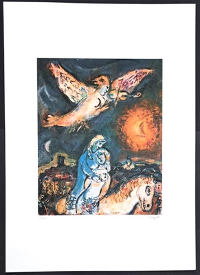 Marc Chagall  - Der Engel mitder Geige -   70 x  50 cm  Auflage Nr. 100/300 - Bild 1 von 4