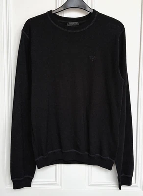 PRADA EMBROIDERED LOGO KNIT BLACK JUMPER - 46 SMALL *IMMACULATE WORN ONCE* £575 - Image 1 of 4