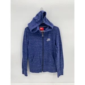 Nike Blue Vintage Space Dye Full Zip Hoodie Sweatshirt Kids Small - Picture 1 of 6