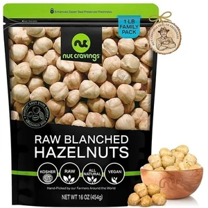Raw Blanched Hazelnuts | No Shell Filberts Kosher Natural Snack Baking Nuts - Picture 1 of 11