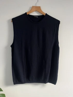 Chaleco Cruciani Jersey Sin Mangas Talla 54 XXL 2XL 100% Lana Azul Marino  Foto 1 de 4
