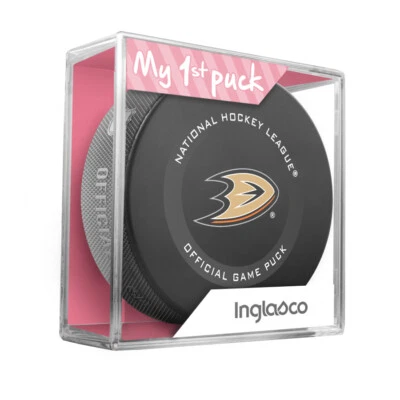 MI PRIMER DISCO PARA NIÑA RECIÉN NACIDA Anaheim Ducks con licencia NHL Game Puck Foto 1 de 2