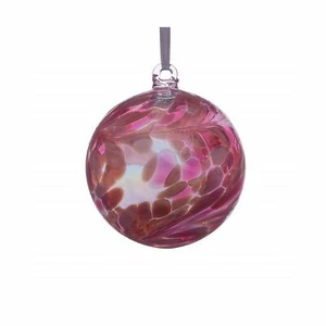 Piedra de nacimiento de turmalina rosa de vidrio Sienna adorno de bola de vidrio artesanal - Imagen 1 de 1