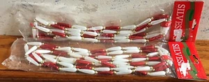 Vintage Silvestri White Red Gold 8' Christmas Garland 2 Packages Sealed FREE SH - Picture 1 of 2