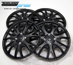 4pcs Qty 4 Wheel Cover Rim Skin Cover 14" Inch, Style 533 14" Hubcap Matte Black - Picture 1 of 4