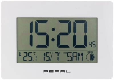Horloge Radio-pilotée avec température et Date - Blanc Foto 1 de 4