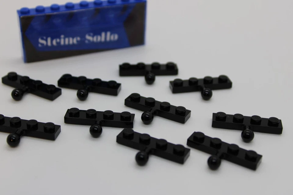 Lego (c) 10x 1x4 Platte mit Kupplung - 3184 - schwarz - black - Kugelgelenk - Bild 1 von 1