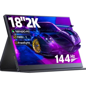 Used 18" 2K 144Hz Portable Gaming Monitor QHD Display Screen w/VESA For Xbox PS5 - Picture 1 of 7