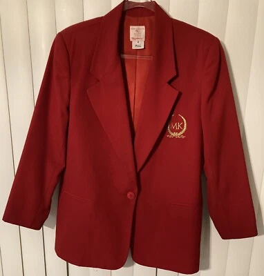 Chaqueta Bordada Mary Kay De Colección Para Mujer Talla 12P Maquillaje Artista Carrera Glamour Foto 1 de 4