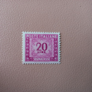 FRANCOBOLLO 1947 SEGNATASSE 20 LIRE NUOVO LINGUELLATO  RUOTA REPUBBLICA ITALIANA