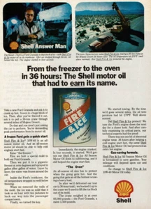 1980 Vintage Print Ad Shell Fire & Ice From the freezer to the oven Motor Oil - Picture 1 of 2