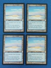 MTG 4x Lonely Sandbar x4 LP Onslaught Magic Playset Blue Cycling Land Pauper