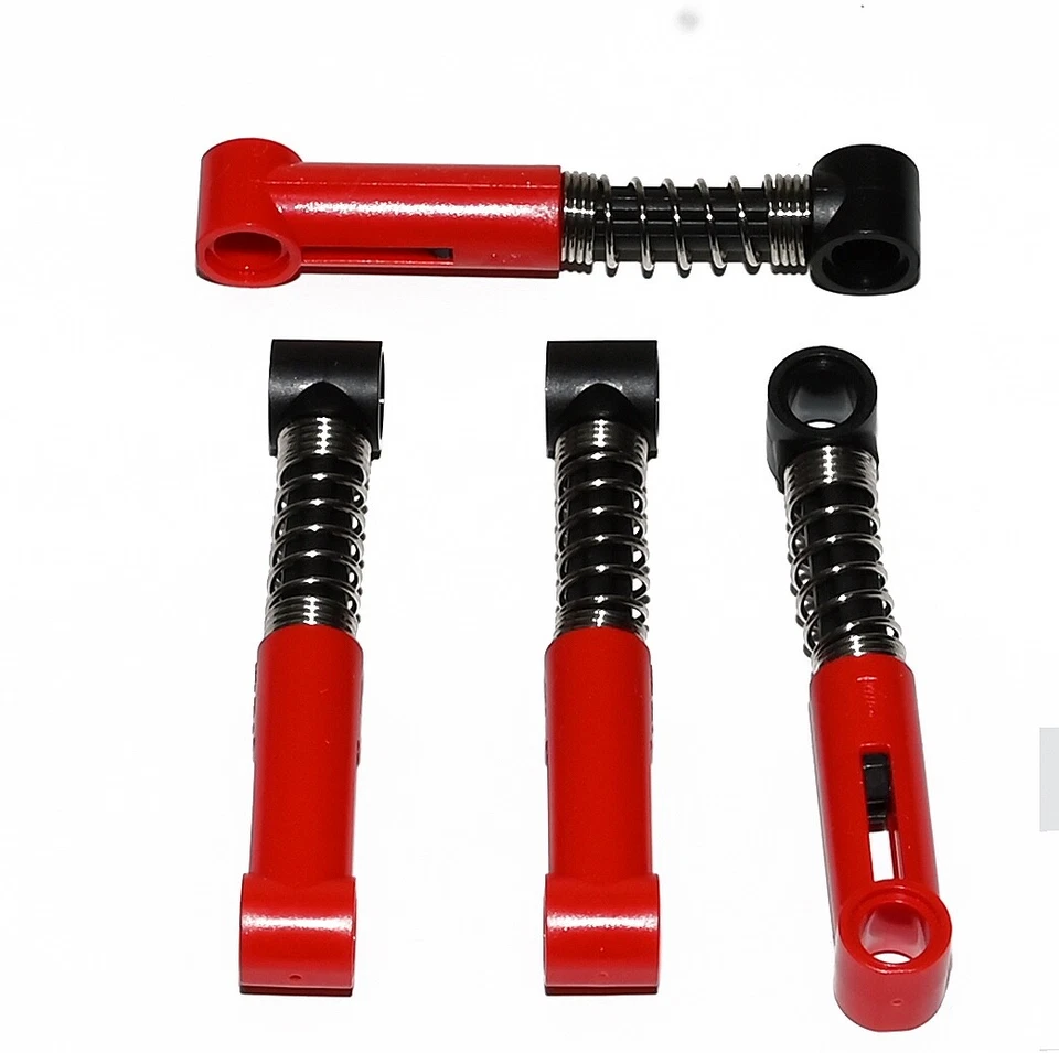 LEGO Technik - 4 Stoßdämpfer 6.5 L rot harte Feder an den Enden / 731c07 NEUWARE - Bild 1 von 1