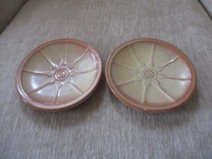 2 FRANKOMA Pottery Desert Gold 94E Salad Dessert Plate/Saucer WAGON WHEEL 5 3/8" - Picture 1 of 6