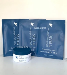 Set of Aloe Deep Moisturizing Cream 2.5 oz & 3 pcs Aloe bio-cellulose mask 25g - Picture 1 of 7
