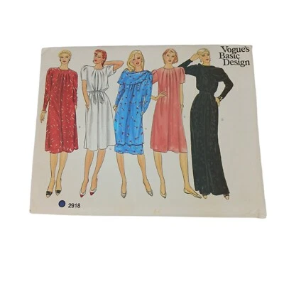 Vtg Vogue Basic Design Pattern 2918 Size 14 uncut dresses - Image 1 of 3